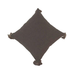 Handwoven Dark Brown Cotton Cushion Cover with Corner Tassels | 45 x 45 cm | Boho Decorative Throw Pillow Cover