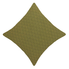 Olive Green Jacquard Cotton Cushion Cover 45x45 cm | Geometric Diamond Woven Design | Decorative Sofa & Bed Cushion Cover | Hidden Zipper | 18x18 Inch