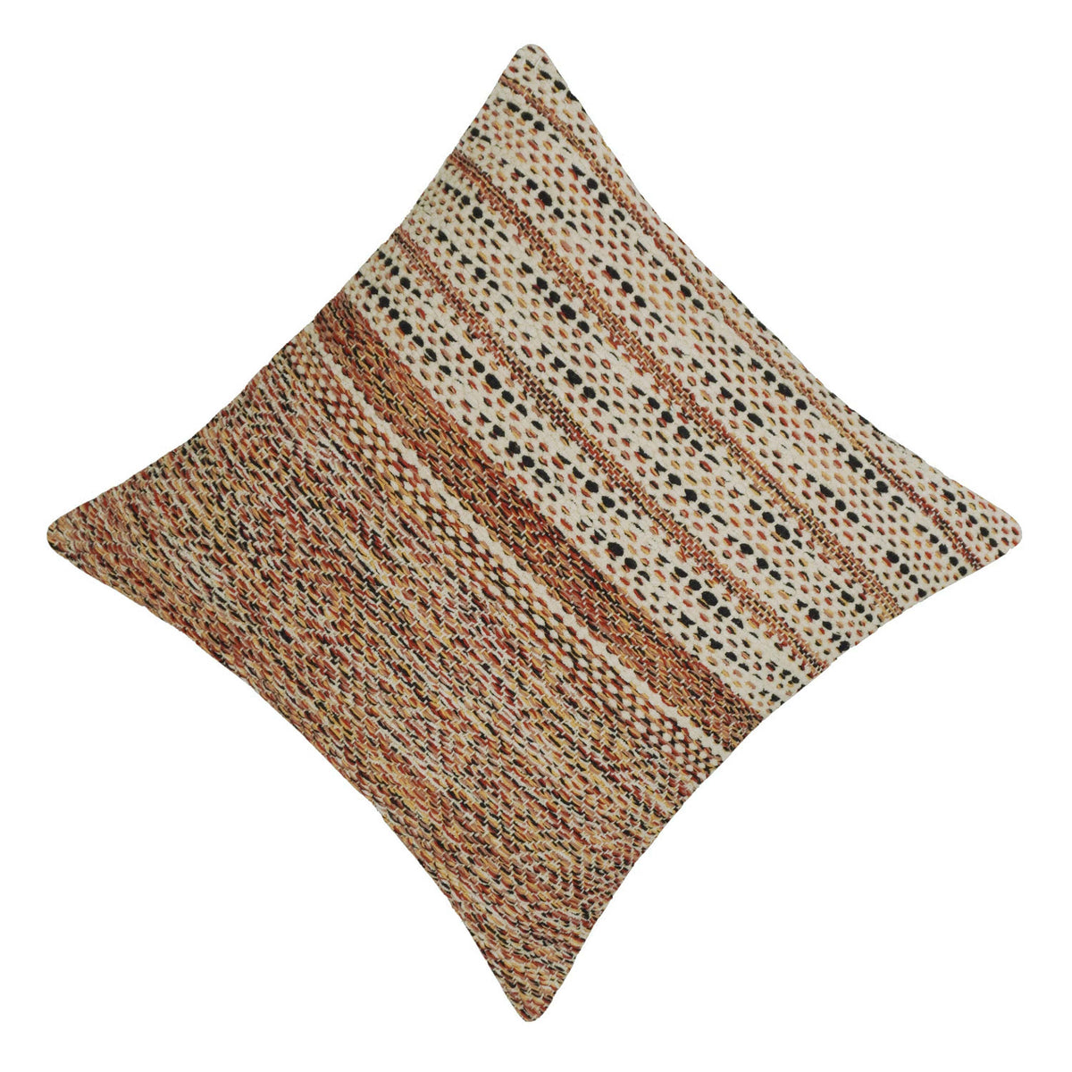 Multicolor geometric striped textured handwoven cushion cover 45x45 cm