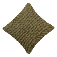 Handwoven Polyester Bobble Textured Cushion Cover 45x45 cm | Modern Decorative Throw Pillow Cover with Concealed Zipper | Olive Green