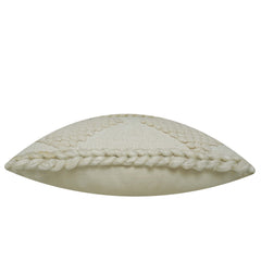 Handwoven Cotton Cushion Cover 45x45 cm – Ivory & Grey Textured Geometric Design