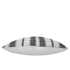 Handwoven Cotton Plaid Cushion Cover 45x45 cm | Black, Beige & Ivory Checkered Decorative Throw Pillow Cover | Modern Farmhouse Home Décor