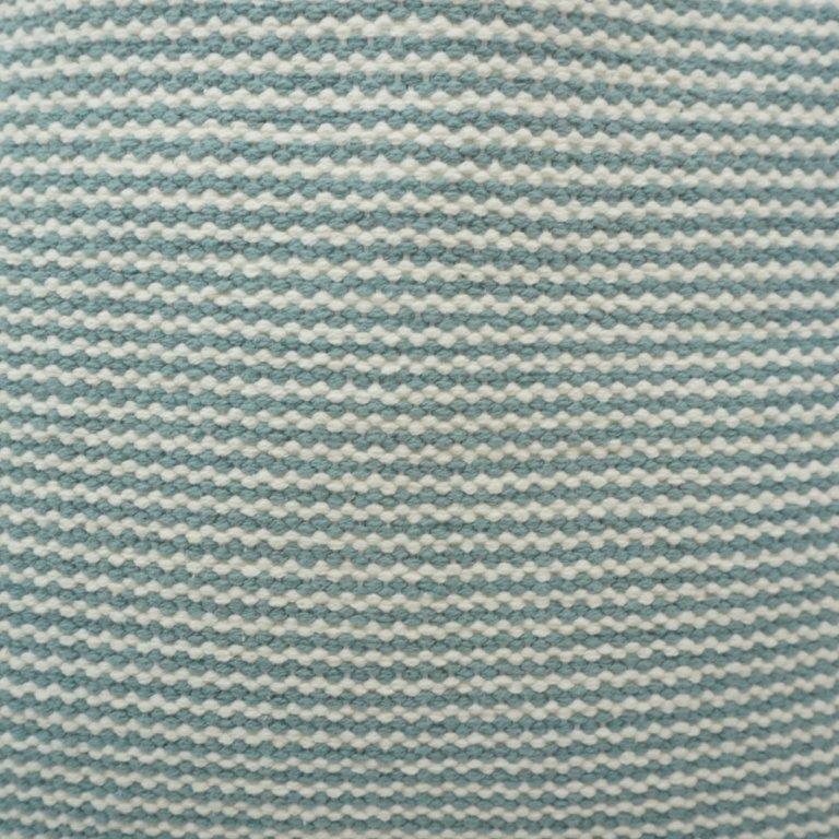 Handwoven Aqua Stripe Cotton Cushion Cover – 45x45 cm | Textured Woven Decorative Pillow Cover