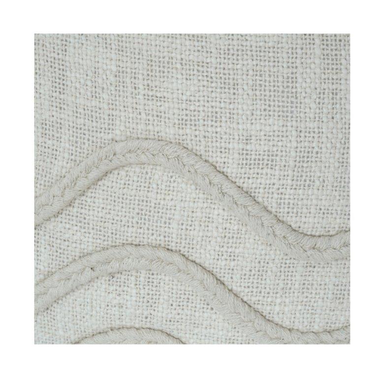 Housse de coussin en coton brodé Vague Neutre | Taie d'oreiller minimaliste bohème texturée | Coussin décoratif beige 45x45 cm - Bulk manufacturer & supplier from Panipat, India
