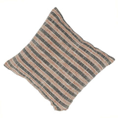 Handwoven Striped Cotton Cushion Cover | Textured Boho Neutral Pillow Case | 18x18 Inch Decorative Throw Cushion