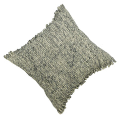Handwoven Textured Wool Cushion Cover 45x45 cm | Grey Melange Woven Throw Pillow Cover | Modern Rustic & Scandinavian Home Décor | Hidden Zip | 18x18 Inch