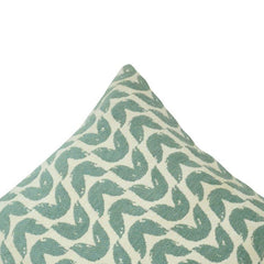 Jacquard Wave Pattern Cushion Cover – 45x45 cm | Textured Cotton Blend Decorative Pillow Cover | Sage Green & Ivory