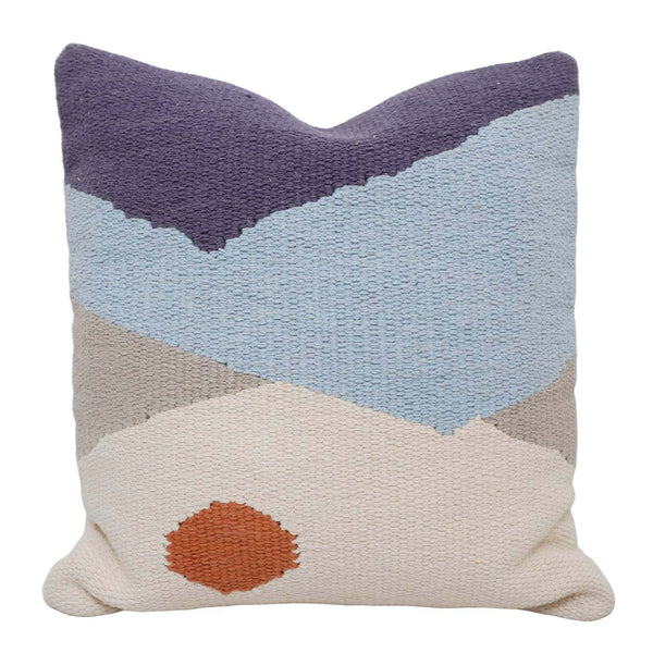 Handwoven Cotton Cushion Cover 45x45 cm | Modern Abstract Geometric Woven Throw Pillow Cover | Soft Decorative Cushion Cover with Concealed Zip