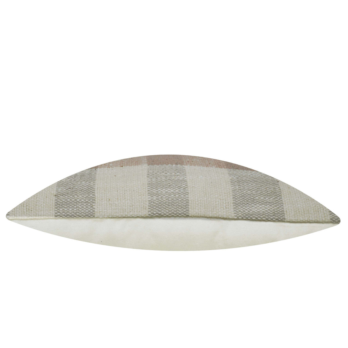 Handwoven Checkered Cushion Cover – Beige & Taupe Textured Cushion, 35 x 50 cm