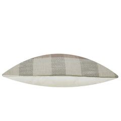 Handwoven Checkered Cushion Cover – Beige & Taupe Textured Cushion, 35 x 50 cm