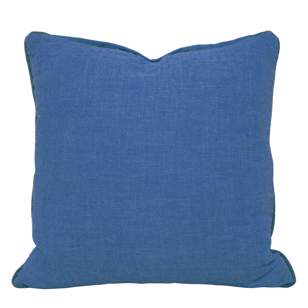 Blue Slub Fabric Cushion Cover – Textured Plain Design, 45 x 45 cm