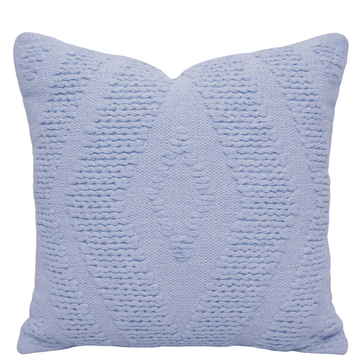 Light Blue Textured Handwoven Cotton Cushion Cover 45x45 cm