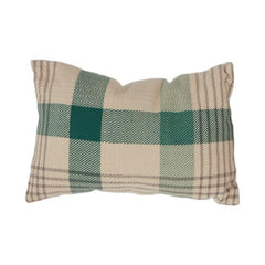 Handgemachter Kissenbezug aus Baumwolle kariert 45x45 cm | Grün & Beige Kariert Zierkissen | Rustikale Moderne Heimdekoration
