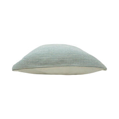 Handwoven Aqua Stripe Cotton Cushion Cover – 45x45 cm | Textured Woven Decorative Pillow Cover