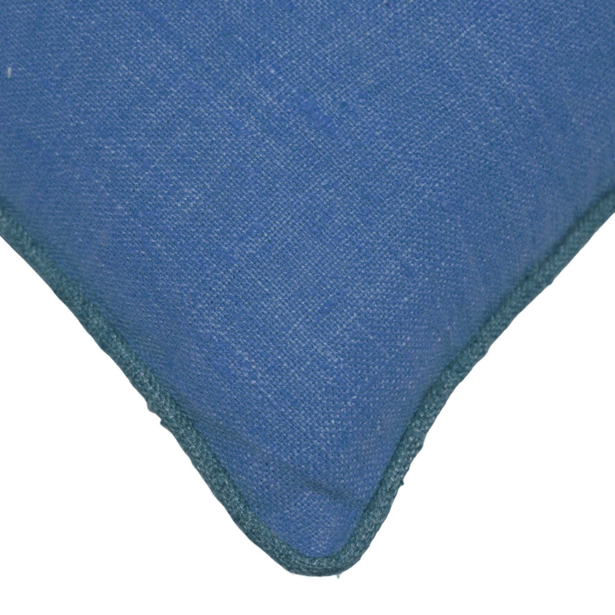 Blue Slub Fabric Cushion Cover – Textured Plain Design, 45 x 45 cm