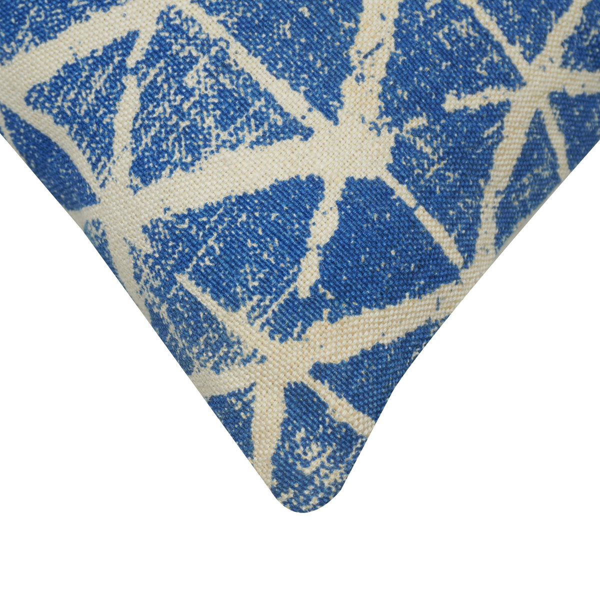 Modern Geometric Printed Cotton Cushion Cover 45x45 cm | Blue & Ivory Abstract Pattern | Decorative Throw Pillow Cover with Hidden Zipper