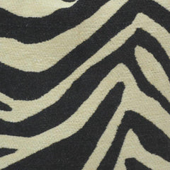 Zebra Pattern Jacquard Cushion Cover – Black & Ivory Cotton Blend Decorative Pillow Cover 45x45 cm