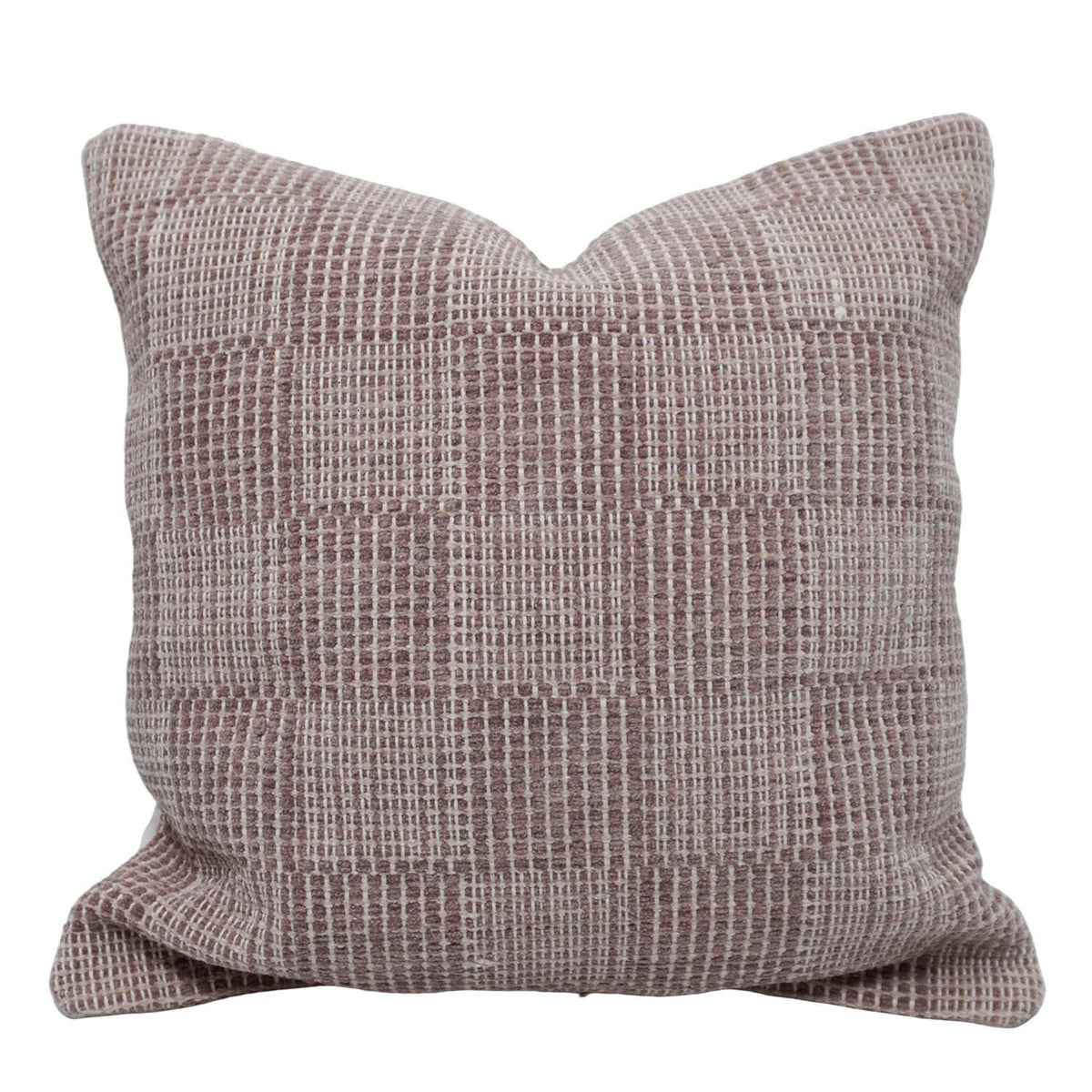 Handwoven Cotton Cushion Cover 45x45 cm | Textured Check Pattern Decorative Throw Pillow Cover | Soft Woven Cushion Cover with Concealed Zipper - Bulk manufacturer & supplier from Panipat, India