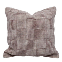 Handwoven Cotton Cushion Cover 45x45 cm | Textured Check Pattern Decorative Throw Pillow Cover | Soft Woven Cushion Cover with Concealed Zipper
