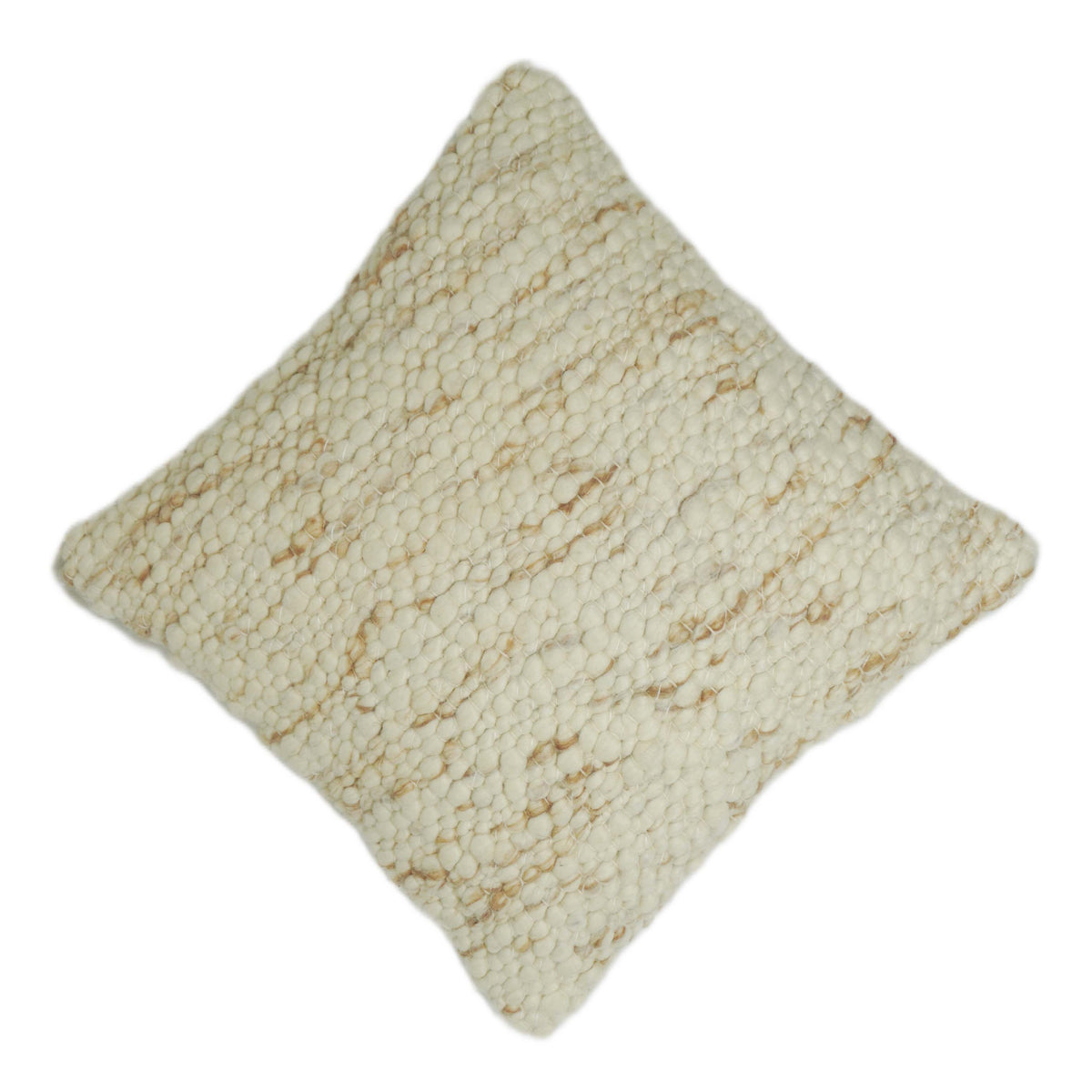 Handwoven Ivory Textured Cushion Cover 45x45 cm – Natural Boho Woven Throw Pillow Cover