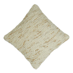 Handwoven Ivory Textured Cushion Cover 45x45 cm – Natural Boho Woven Throw Pillow Cover