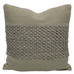 Handwoven Cotton Textured Cushion Cover 45x45 cm | Artisan Bubble Weave Decorative Throw Pillow Cover | Hidden Zipper | Natural Beige