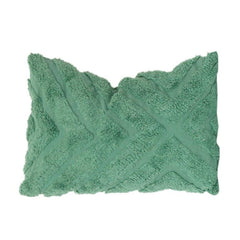 Abstract Tufted Cotton Cushion Cover – Textured Geometric Design | 35x50 cm | Soft Sage Green Accent Pillow