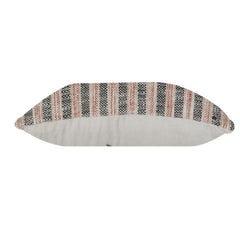Handwoven Striped Cotton Cushion Cover | Textured Boho Neutral Pillow Case | 18x18 Inch Decorative Throw Cushion