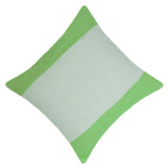 Handwoven Green & Ivory Textured Cushion Cover – 45 x 45 cm