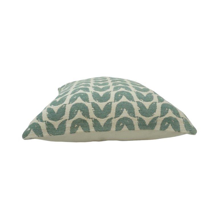 Jacquard Wave Pattern Cushion Cover – 45x45 cm | Textured Cotton Blend Decorative Pillow Cover | Sage Green & Ivory