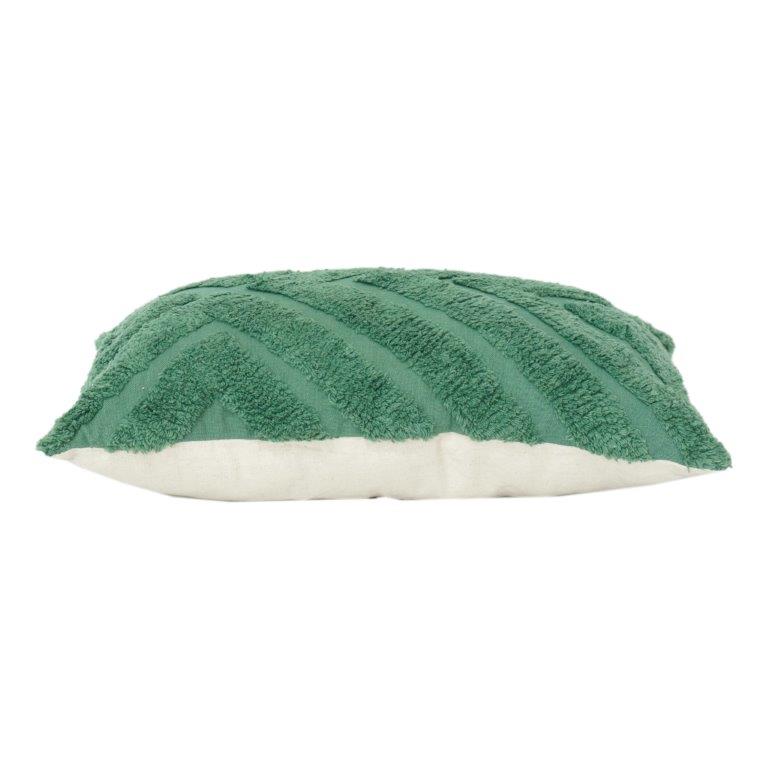 Abstract Tufted Cotton Cushion Cover – Textured Geometric Design | 35x50 cm | Soft Sage Green Accent Pillow - Bulk manufacturer & supplier from Panipat, India