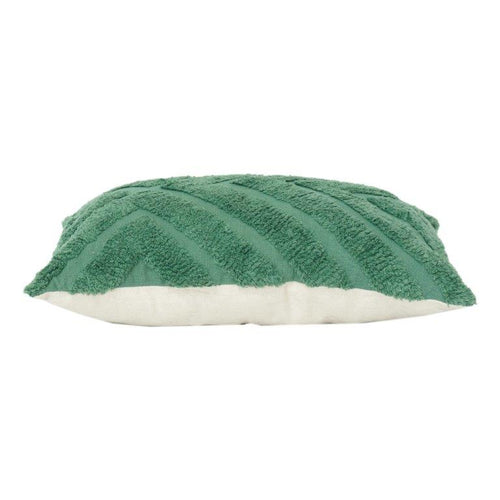 Abstract Tufted Cotton Cushion Cover – Textured Geometric Design | 35x50 cm | Soft Sage Green Accent Pillow