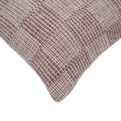 Handwoven Cotton Cushion Cover 45x45 cm | Textured Check Pattern Decorative Throw Pillow Cover | Soft Woven Cushion Cover with Concealed Zipper