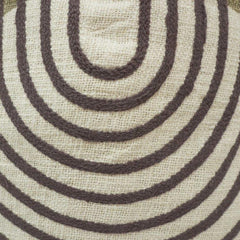 Modern Geometric Arch Embroidered & Printed Cotton Cushion Cover 45x45 cm | Abstract Circle Pattern Decorative Pillow Cover
