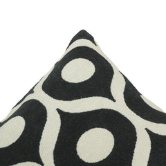 Black & White Geometric Jacquard Cushion Cover | Modern Abstract Pattern | 45x45 cm