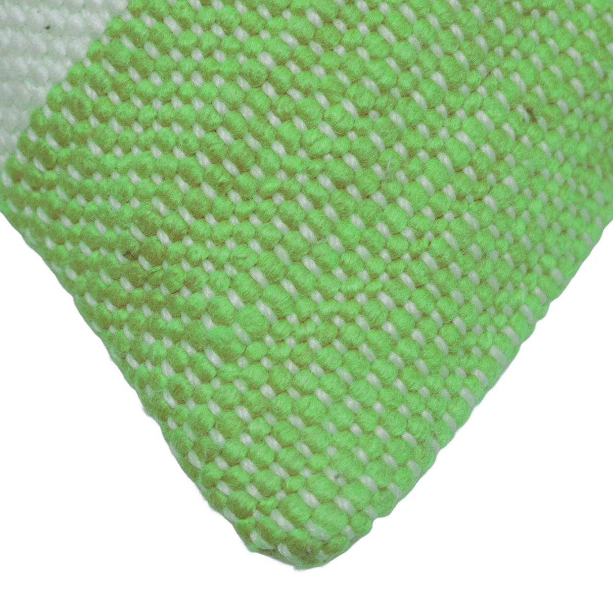 Handwoven Green & Ivory Textured Cushion Cover – 45 x 45 cm