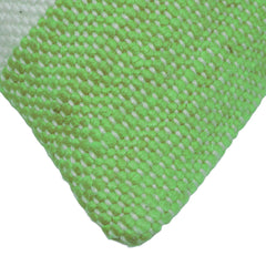 Handwoven Green & Ivory Textured Cushion Cover – 45 x 45 cm