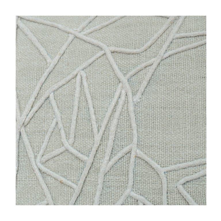 Abstract Deer Line Embroidered Cotton Cushion Cover – 45x45 cm | Minimalist Nature Design | Neutral Beige Decorative Pillow Case