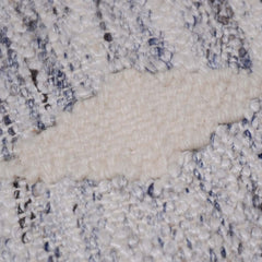 Handwoven Textured Cotton Cushion Cover 45x45 cm | Geometric Tufted Pattern | Handmade Decorative Throw Pillow Cover | Ivory & Blue
