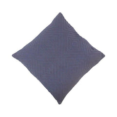 Handmade Geometric Cotton Cushion Cover 45x45 cm | Textured Navy Blue Throw Pillow Cover | Modern Boho Home Décor