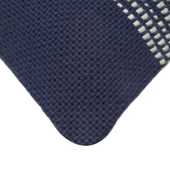 Handwoven Navy & Ivory Textured Cotton Cushion Cover – 45 x 45 cm