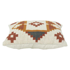 Geometrischer Tribal bestickter Baumwoll-Kissenbezug | Boho Azteken Muster | Handgemachter Dekokissenbezug 45x45 cm