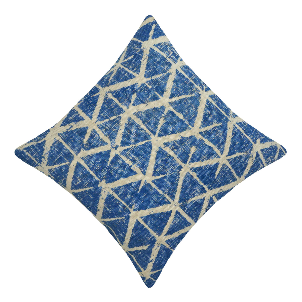 Modern Geometric Printed Cotton Cushion Cover 45x45 cm | Blue & Ivory Abstract Pattern | Decorative Throw Pillow Cover with Hidden Zipper