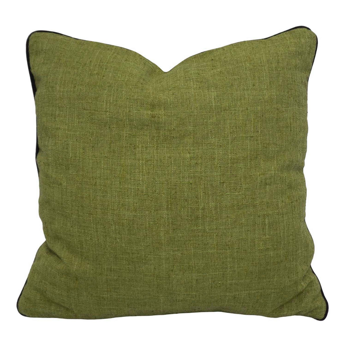 Olive Green Cotton Cushion Cover with Black Piping | 45 x 45 cm (18 x 18 Inch) | Minimalist Decorative Throw Pillow Cover with Hidden Zipper