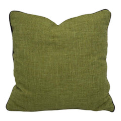 Olive Green Cotton Cushion Cover with Black Piping | 45 x 45 cm (18 x 18 Inch) | Minimalist Decorative Throw Pillow Cover with Hidden Zipper