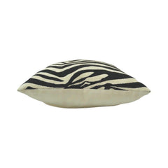 Zebra Pattern Jacquard Cushion Cover – Black & Ivory Cotton Blend Decorative Pillow Cover 45x45 cm