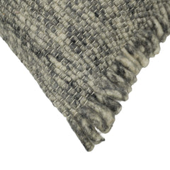 Handwoven Textured Wool Cushion Cover 45x45 cm | Grey Melange Woven Throw Pillow Cover | Modern Rustic & Scandinavian Home Décor | Hidden Zip | 18x18 Inch