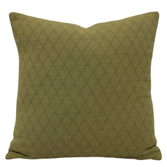 Olive Green Jacquard Cotton Cushion Cover 45x45 cm | Geometric Diamond Woven Design | Decorative Sofa & Bed Cushion Cover | Hidden Zipper | 18x18 Inch