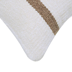 Handwoven Beige Striped Cushion Cover 45x45 cm – Cream & Natural Textured Cushion