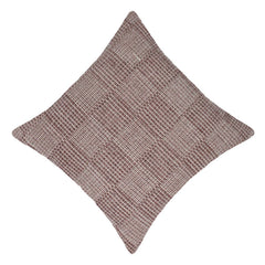 Handwoven Cotton Cushion Cover 45x45 cm | Textured Check Pattern Decorative Throw Pillow Cover | Soft Woven Cushion Cover with Concealed Zipper